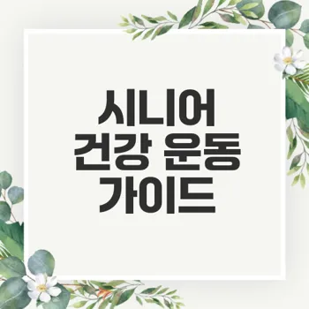 시니어를 위한 건강한 운동 프로그램 안내서