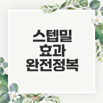 계단운동기구 스텝밀 강력한 효과와 사용법