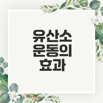 유산소 운동의 건강 효과 한국인을 위한 깊이 있는 분석