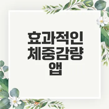 체중감량 운동 어플 추천과 활용법