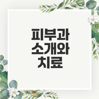 피부과의 모든 것 피부 질환과 미용 치료의 차이점은
