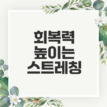 운동 후 스트레칭으로 회복력을 높이나?