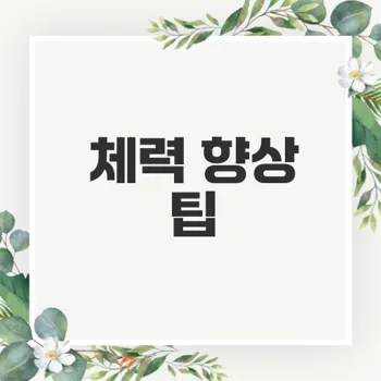 체력 키우는 방법 5가지와 루틴